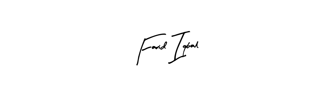 How to make Farid Iqbal name signature. Use Arty Signature style for creating short signs online. This is the latest handwritten sign. Farid Iqbal signature style 8 images and pictures png