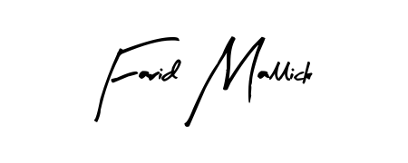 Discover how Farid Mallick looks in an executive cursive font (Arty Signature). Perfect for legal documents, invoices, and certificates. Farid Mallick signature style 8 images and pictures png