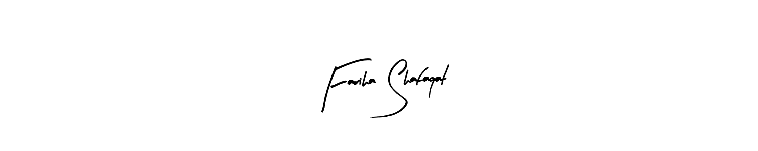 How to make Fariha Shafaqat name signature. Use Arty Signature style for creating short signs online. This is the latest handwritten sign. Fariha Shafaqat signature style 8 images and pictures png