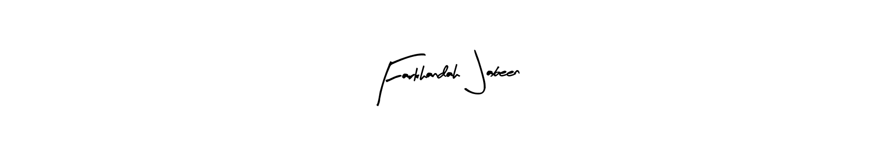 Use a signature maker to create a handwritten signature online. With this signature software, you can design (Arty Signature) your own signature for name Farkhandah  Jabeen. Farkhandah  Jabeen signature style 8 images and pictures png