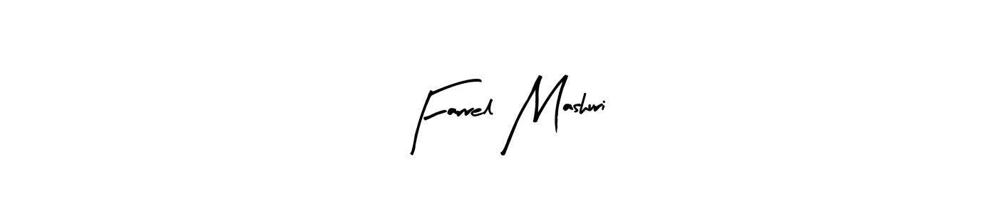 Use a signature maker to create a handwritten signature online. With this signature software, you can design (Arty Signature) your own signature for name Farrel Mashuri. Farrel Mashuri signature style 8 images and pictures png