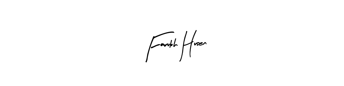 How to make Farukh Husen name signature. Use Arty Signature style for creating short signs online. This is the latest handwritten sign. Farukh Husen signature style 8 images and pictures png