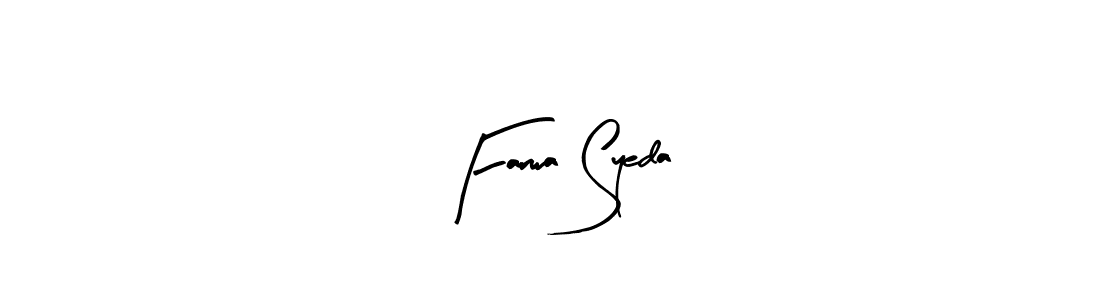 Similarly Arty Signature is the best handwritten signature design. Signature creator online .You can use it as an online autograph creator for name Farwa Syeda. Farwa Syeda signature style 8 images and pictures png