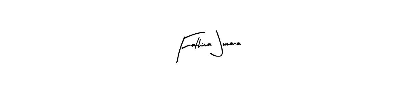 Arty Signature is a professional signature style that is perfect for those who want to add a touch of class to their signature. It is also a great choice for those who want to make their signature more unique. Get Fathima Jumana name to fancy signature for free. Fathima Jumana signature style 8 images and pictures png