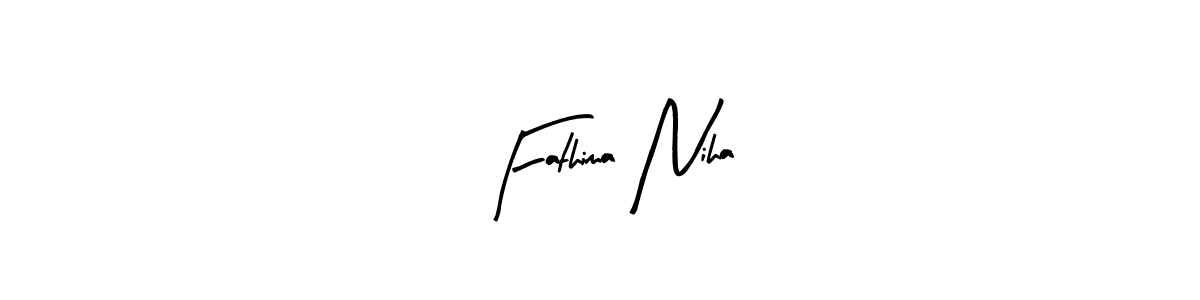 Use a signature maker to create a handwritten signature online. With this signature software, you can design (Arty Signature) your own signature for name Fathima Niha. Fathima Niha signature style 8 images and pictures png