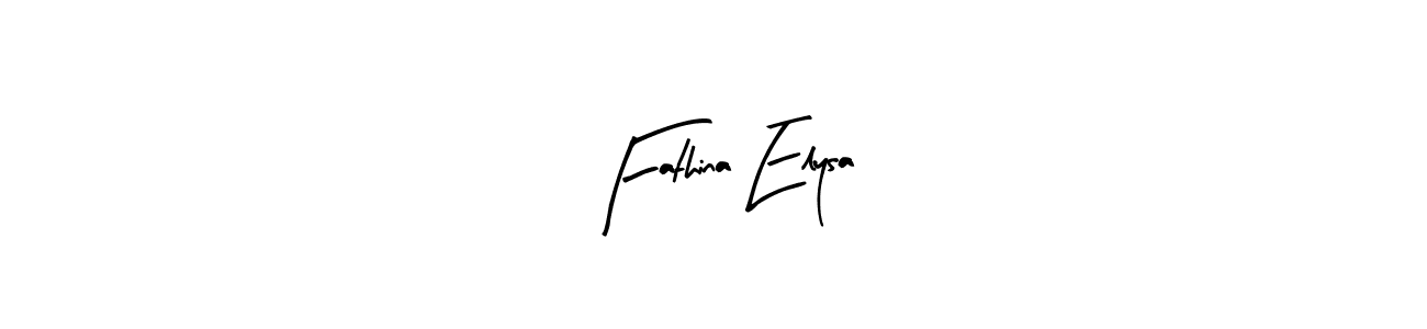 Make a beautiful signature design for name Fathina Elysa. With this signature (Arty Signature) style, you can create a handwritten signature for free. Fathina Elysa signature style 8 images and pictures png