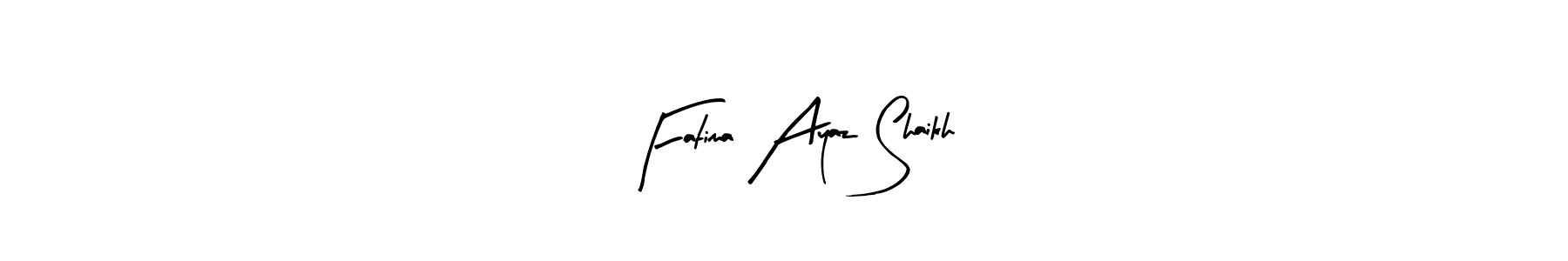 How to make Fatima Ayaz Shaikh name signature. Use Arty Signature style for creating short signs online. This is the latest handwritten sign. Fatima Ayaz Shaikh signature style 8 images and pictures png