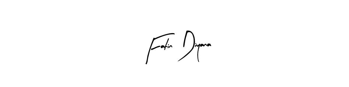 Similarly Arty Signature is the best handwritten signature design. Signature creator online .You can use it as an online autograph creator for name Fatin Diyana. Fatin Diyana signature style 8 images and pictures png