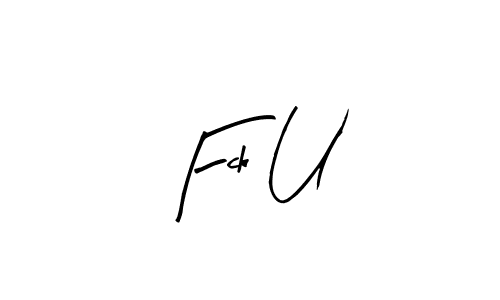 Arty Signature is a professional signature style that is perfect for those who want to add a touch of class to their signature. It is also a great choice for those who want to make their signature more unique. Get Fck U name to fancy signature for free. Fck U signature style 8 images and pictures png