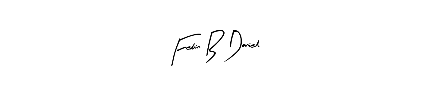 How to make Febin B Daniel name signature. Use Arty Signature style for creating short signs online. This is the latest handwritten sign. Febin B Daniel signature style 8 images and pictures png