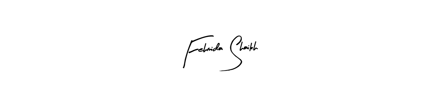 You should practise on your own different ways (Arty Signature) to write your name (Fehmida Shaikh) in signature. don't let someone else do it for you. Fehmida Shaikh signature style 8 images and pictures png