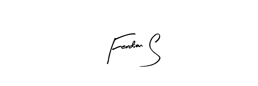 Make a beautiful signature design for name Ferdian S. With this signature (Arty Signature) style, you can create a handwritten signature for free. Ferdian S signature style 8 images and pictures png