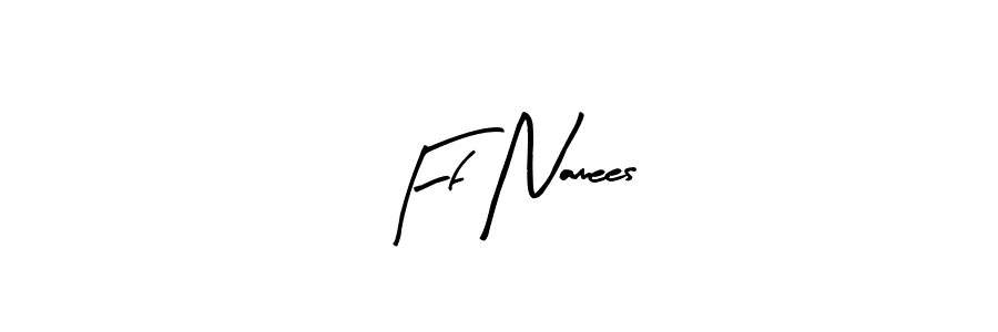 The best way (Arty Signature) to make a short signature is to pick only two or three words in your name. The name Ff Namees include a total of six letters. For converting this name. Ff Namees signature style 8 images and pictures png