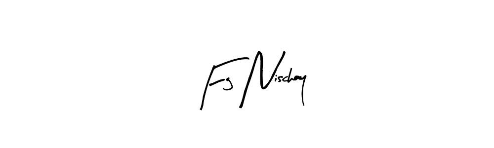 Similarly Arty Signature is the best handwritten signature design. Signature creator online .You can use it as an online autograph creator for name Fg Nischay. Fg Nischay signature style 8 images and pictures png