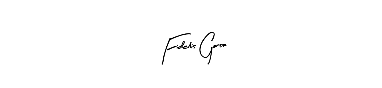 Make a short Fidelis Gonsa signature style. Manage your documents anywhere anytime using Arty Signature. Create and add eSignatures, submit forms, share and send files easily. Fidelis Gonsa signature style 8 images and pictures png