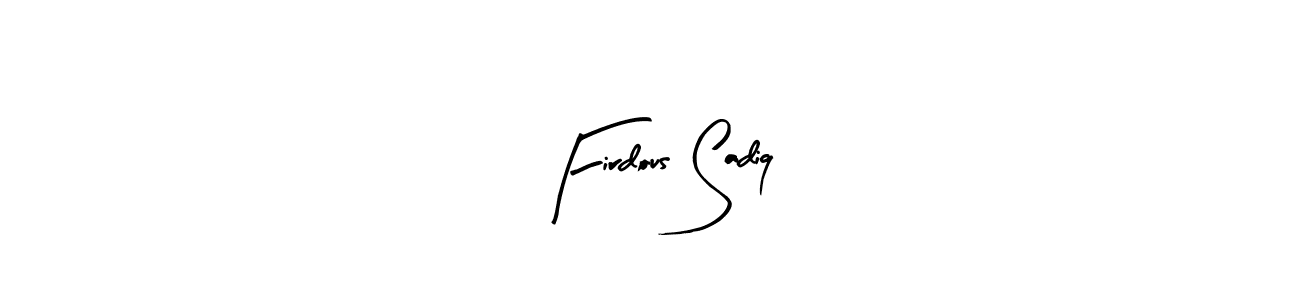 Similarly Arty Signature is the best handwritten signature design. Signature creator online .You can use it as an online autograph creator for name Firdous Sadiq. Firdous Sadiq signature style 8 images and pictures png