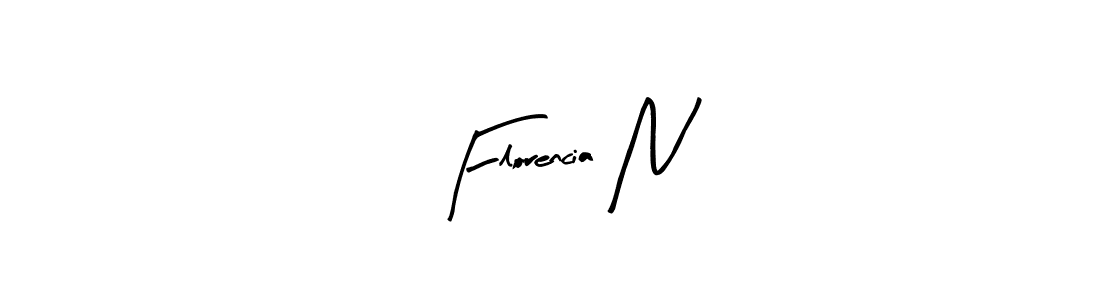 Make a beautiful signature design for name Florencia N. With this signature (Arty Signature) style, you can create a handwritten signature for free. Florencia N signature style 8 images and pictures png