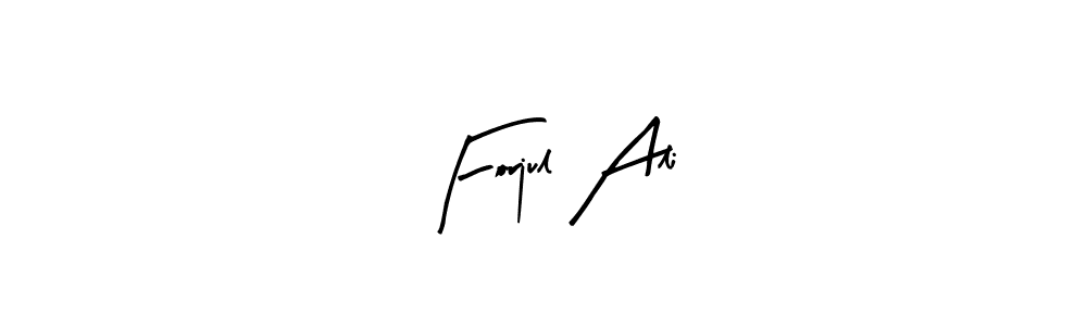 How to make Forjul Ali name signature. Use Arty Signature style for creating short signs online. This is the latest handwritten sign. Forjul Ali signature style 8 images and pictures png