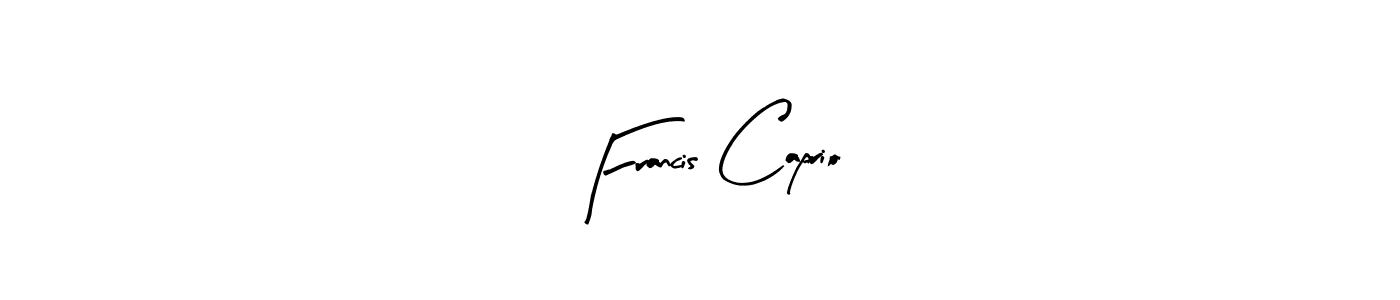 Arty Signature is a professional signature style that is perfect for those who want to add a touch of class to their signature. It is also a great choice for those who want to make their signature more unique. Get Francis Caprio name to fancy signature for free. Francis Caprio signature style 8 images and pictures png