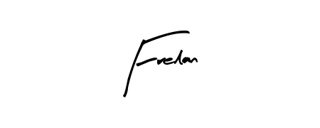 A modern signature idea for name Frelan using Arty Signature font. Clean strokes and elegant curves make it stand out instantly. Frelan signature style 8 images and pictures png
