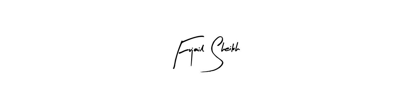 Create a beautiful signature design for name Fujail Sheikh. With this signature (Arty Signature) fonts, you can make a handwritten signature for free. Fujail Sheikh signature style 8 images and pictures png