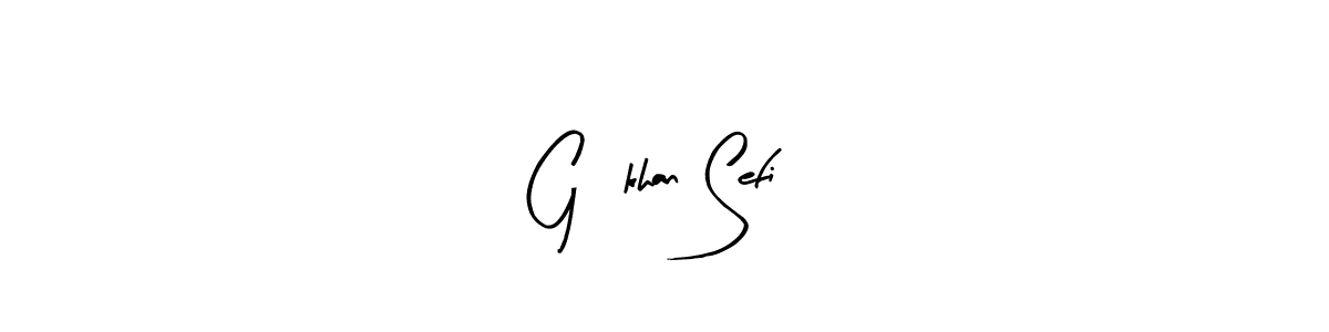 The best way (Arty Signature) to make a short signature is to pick only two or three words in your name. The name Gökhan Sefi include a total of six letters. For converting this name. Gökhan Sefi signature style 8 images and pictures png