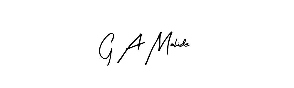 The best way (Arty Signature) to make a short signature is to pick only two or three words in your name. The name G A Mahide include a total of six letters. For converting this name. G A Mahide signature style 8 images and pictures png