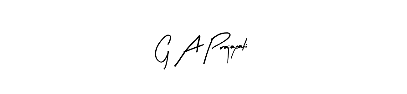 Create a beautiful signature design for name G A Prajapati. With this signature (Arty Signature) fonts, you can make a handwritten signature for free. G A Prajapati signature style 8 images and pictures png