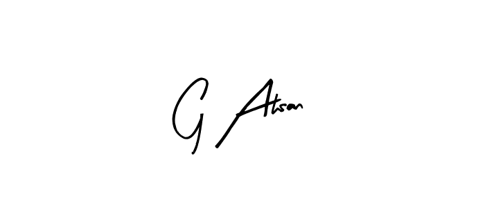 Also You can easily find your signature by using the search form. We will create G Ahsan name handwritten signature images for you free of cost using Arty Signature sign style. G Ahsan signature style 8 images and pictures png