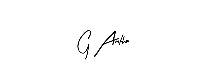 Arty Signature is a professional signature style that is perfect for those who want to add a touch of class to their signature. It is also a great choice for those who want to make their signature more unique. Get G Anitha name to fancy signature for free. G Anitha signature style 8 images and pictures png