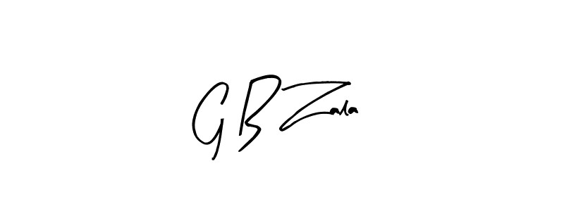 The best way (Arty Signature) to make a short signature is to pick only two or three words in your name. The name G B Zala include a total of six letters. For converting this name. G B Zala signature style 8 images and pictures png