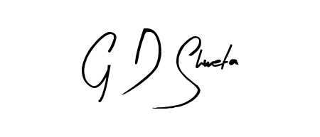 The Arty Signature typeface gives name G D Shweta a refined look. Suitable for certificates, diplomas, and official verification. G D Shweta signature style 8 images and pictures png