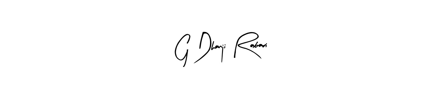 Design your own signature with our free online signature maker. With this signature software, you can create a handwritten (Arty Signature) signature for name G Dhanji Rabari. G Dhanji Rabari signature style 8 images and pictures png