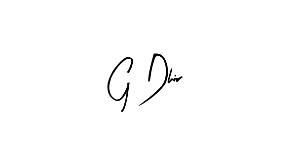 if you are searching for the best signature style for your name G Dhir. so please give up your signature search. here we have designed multiple signature styles  using Arty Signature. G Dhir signature style 8 images and pictures png