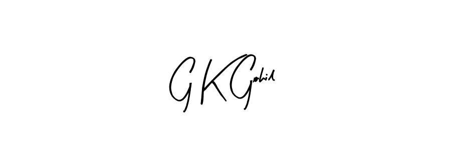 The best way (Arty Signature) to make a short signature is to pick only two or three words in your name. The name G K Gohil include a total of six letters. For converting this name. G K Gohil signature style 8 images and pictures png