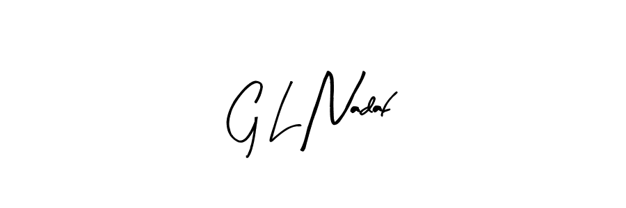 How to make G L Nadaf signature? Arty Signature is a professional autograph style. Create handwritten signature for G L Nadaf name. G L Nadaf signature style 8 images and pictures png