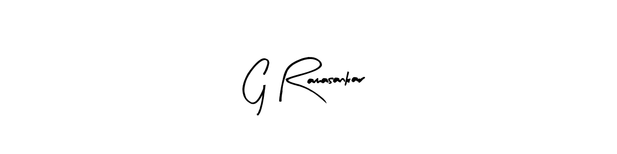 How to make G Ramasankar name signature. Use Arty Signature style for creating short signs online. This is the latest handwritten sign. G Ramasankar signature style 8 images and pictures png