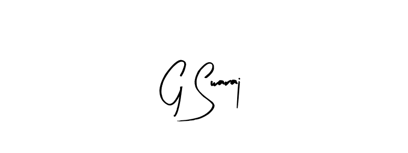 Make a beautiful signature design for name G Swaraj. With this signature (Arty Signature) style, you can create a handwritten signature for free. G Swaraj signature style 8 images and pictures png