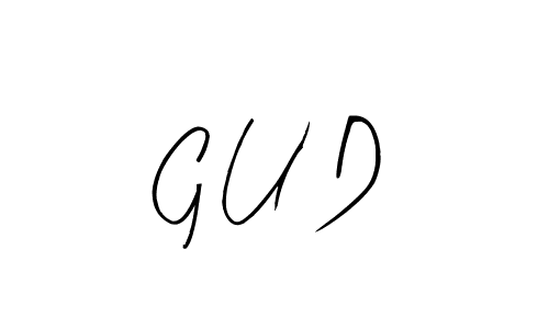 Create a beautiful signature design for name G U D. With this signature (Arty Signature) fonts, you can make a handwritten signature for free. G U D signature style 8 images and pictures png