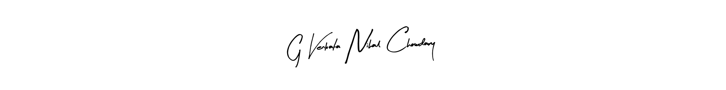 How to make G Venkata Nihal Chowdary name signature. Use Arty Signature style for creating short signs online. This is the latest handwritten sign. G Venkata Nihal Chowdary signature style 8 images and pictures png