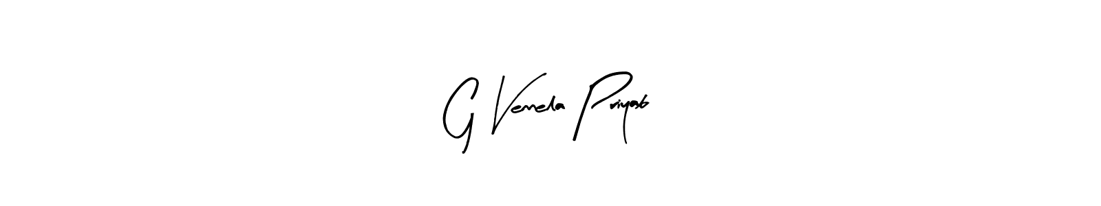 How to make G Vennela Priyab name signature. Use Arty Signature style for creating short signs online. This is the latest handwritten sign. G Vennela Priyab signature style 8 images and pictures png