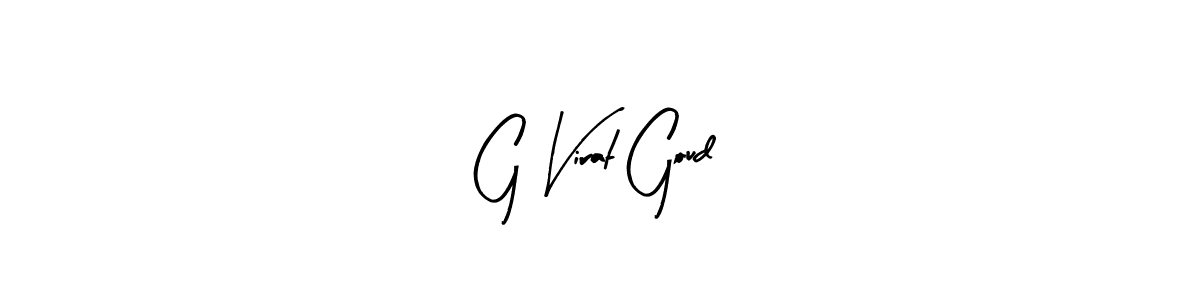 Similarly Arty Signature is the best handwritten signature design. Signature creator online .You can use it as an online autograph creator for name G Virat Goud. G Virat Goud signature style 8 images and pictures png