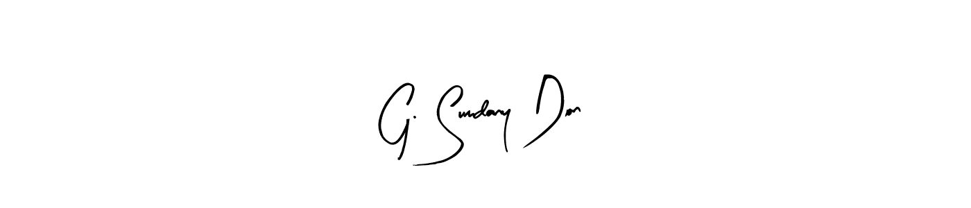 The best way (Arty Signature) to make a short signature is to pick only two or three words in your name. The name G. Sumdany Don include a total of six letters. For converting this name. G. Sumdany Don signature style 8 images and pictures png