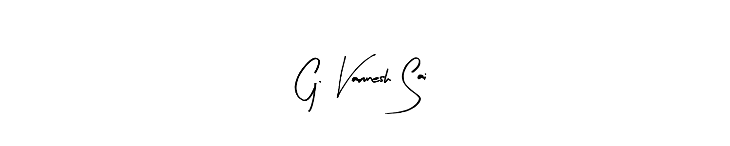 Similarly Arty Signature is the best handwritten signature design. Signature creator online .You can use it as an online autograph creator for name G. Varunesh Sai. G. Varunesh Sai signature style 8 images and pictures png