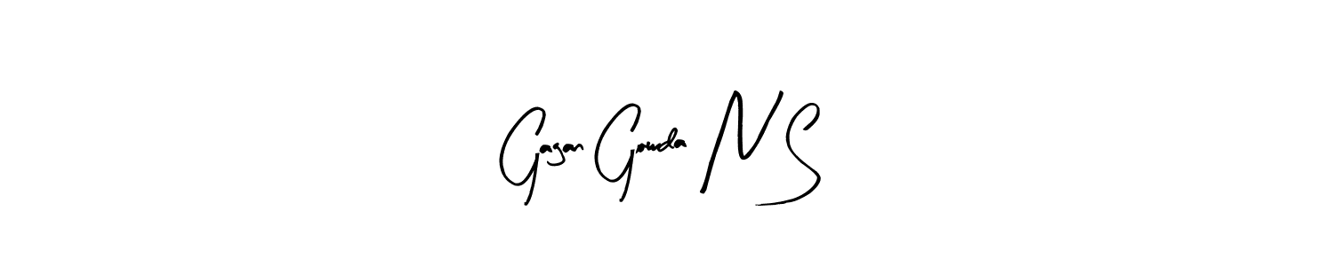 if you are searching for the best signature style for your name Gagan Gowda N S. so please give up your signature search. here we have designed multiple signature styles  using Arty Signature. Gagan Gowda N S signature style 8 images and pictures png