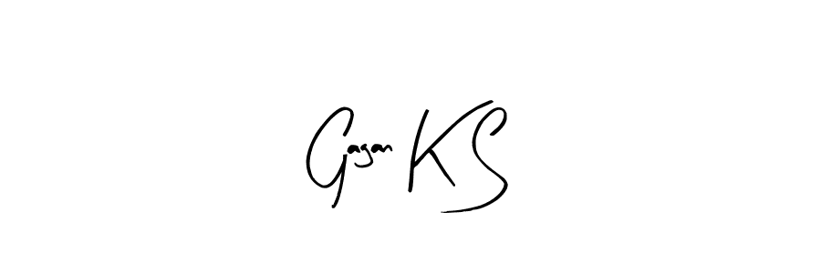 The best way (Arty Signature) to make a short signature is to pick only two or three words in your name. The name Gagan K S include a total of six letters. For converting this name. Gagan K S signature style 8 images and pictures png