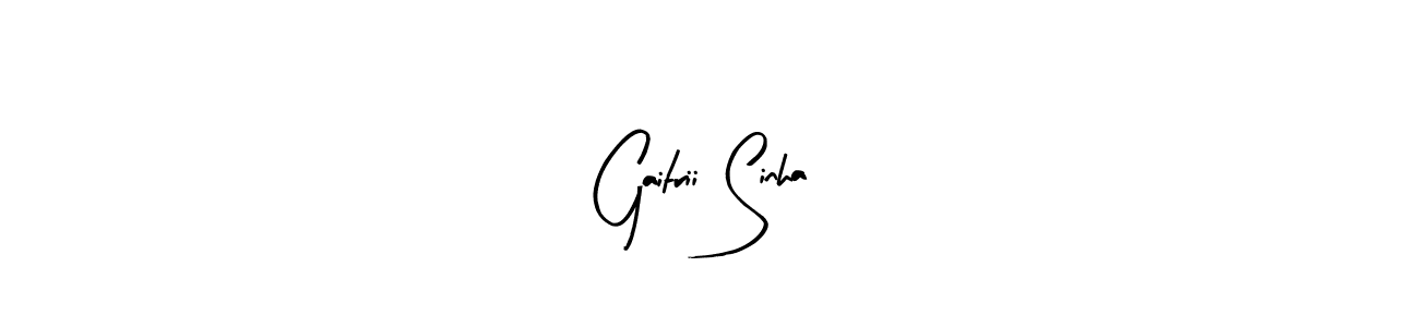 How to make Gaitrii Sinha name signature. Use Arty Signature style for creating short signs online. This is the latest handwritten sign. Gaitrii Sinha signature style 8 images and pictures png