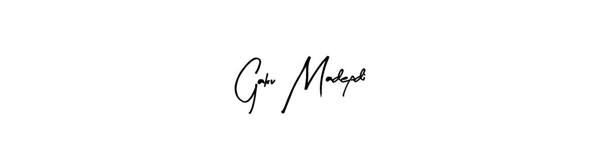 How to make Gaku Madepdi name signature. Use Arty Signature style for creating short signs online. This is the latest handwritten sign. Gaku Madepdi signature style 8 images and pictures png