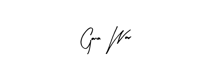 Use a signature maker to create a handwritten signature online. With this signature software, you can design (Arty Signature) your own signature for name Gana  War. Gana  War signature style 8 images and pictures png