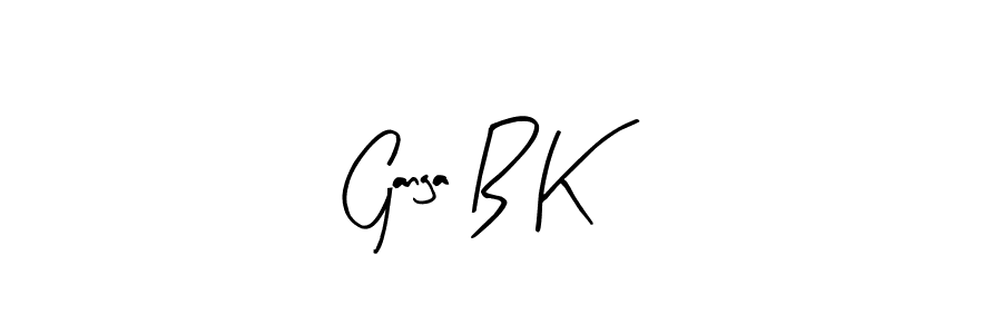 How to make Ganga B K name signature. Use Arty Signature style for creating short signs online. This is the latest handwritten sign. Ganga B K signature style 8 images and pictures png